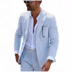 Classic Two-Piece Seersucker Suit for Men