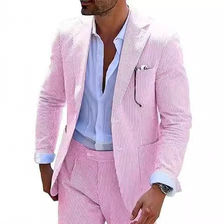 Classic Two-Piece Seersucker Suit for Men