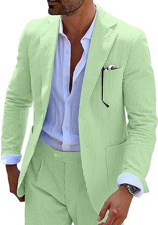 Classic Two-Piece Seersucker Suit for Men