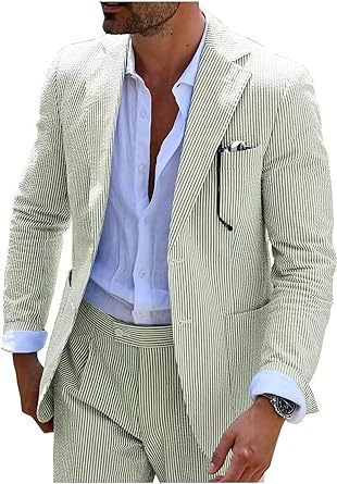 Classic Two-Piece Seersucker Suit for Men