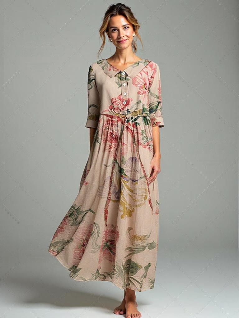 Kobieta Sukienka Vintage z Koronką Elegancka i Stylowa 1