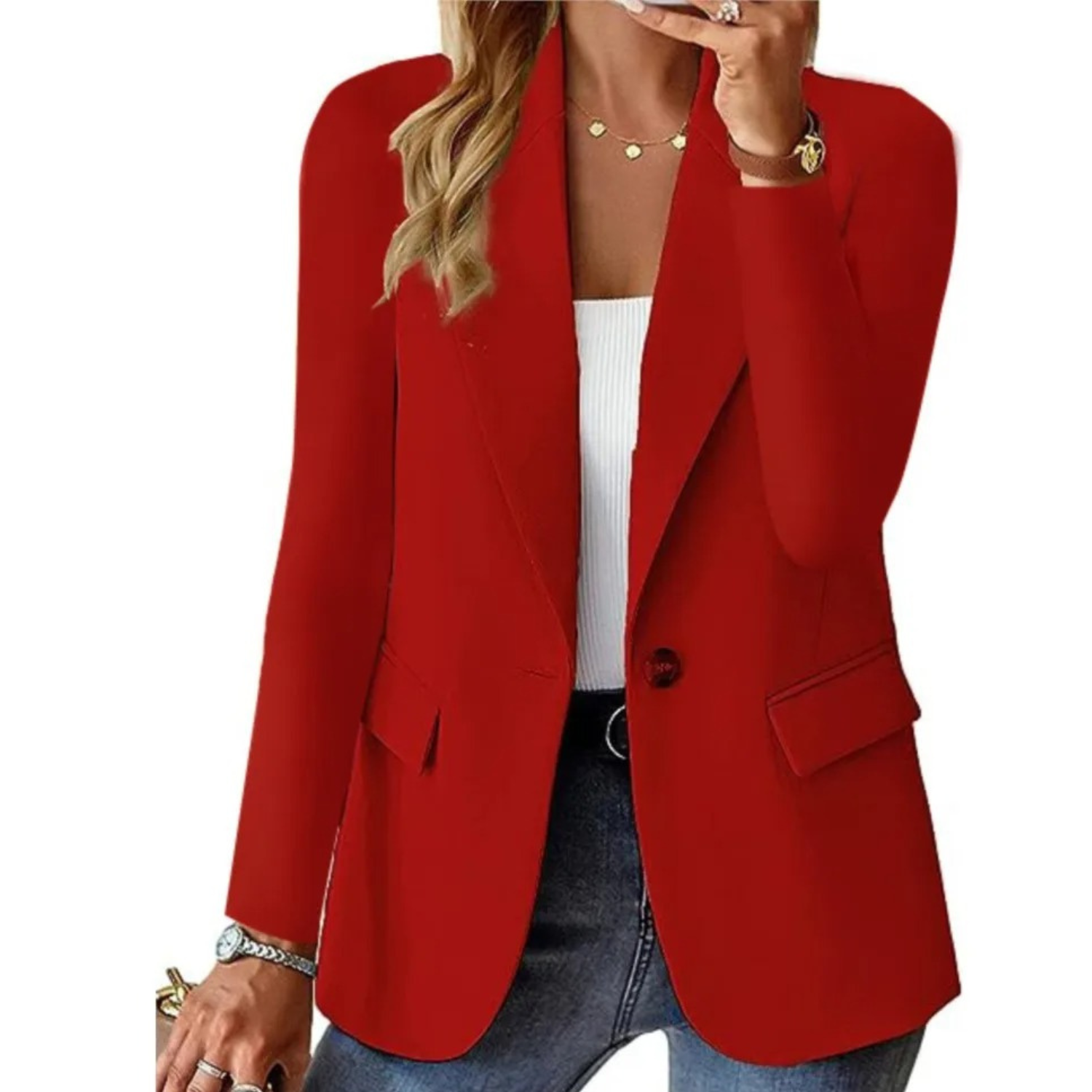 Kobiety Casual Blazer z Długim Rękawem 2