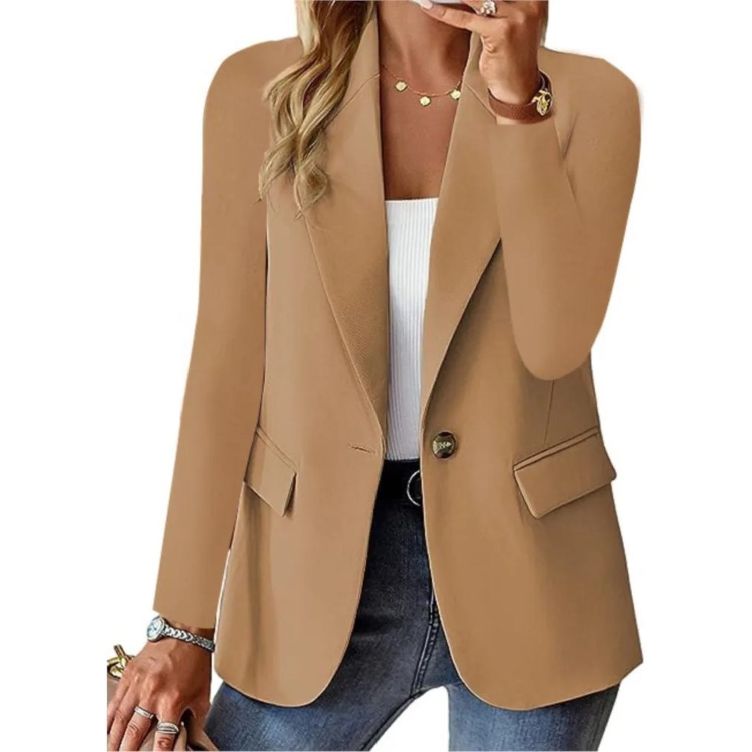 Kobiety Casual Blazer z Długim Rękawem 3