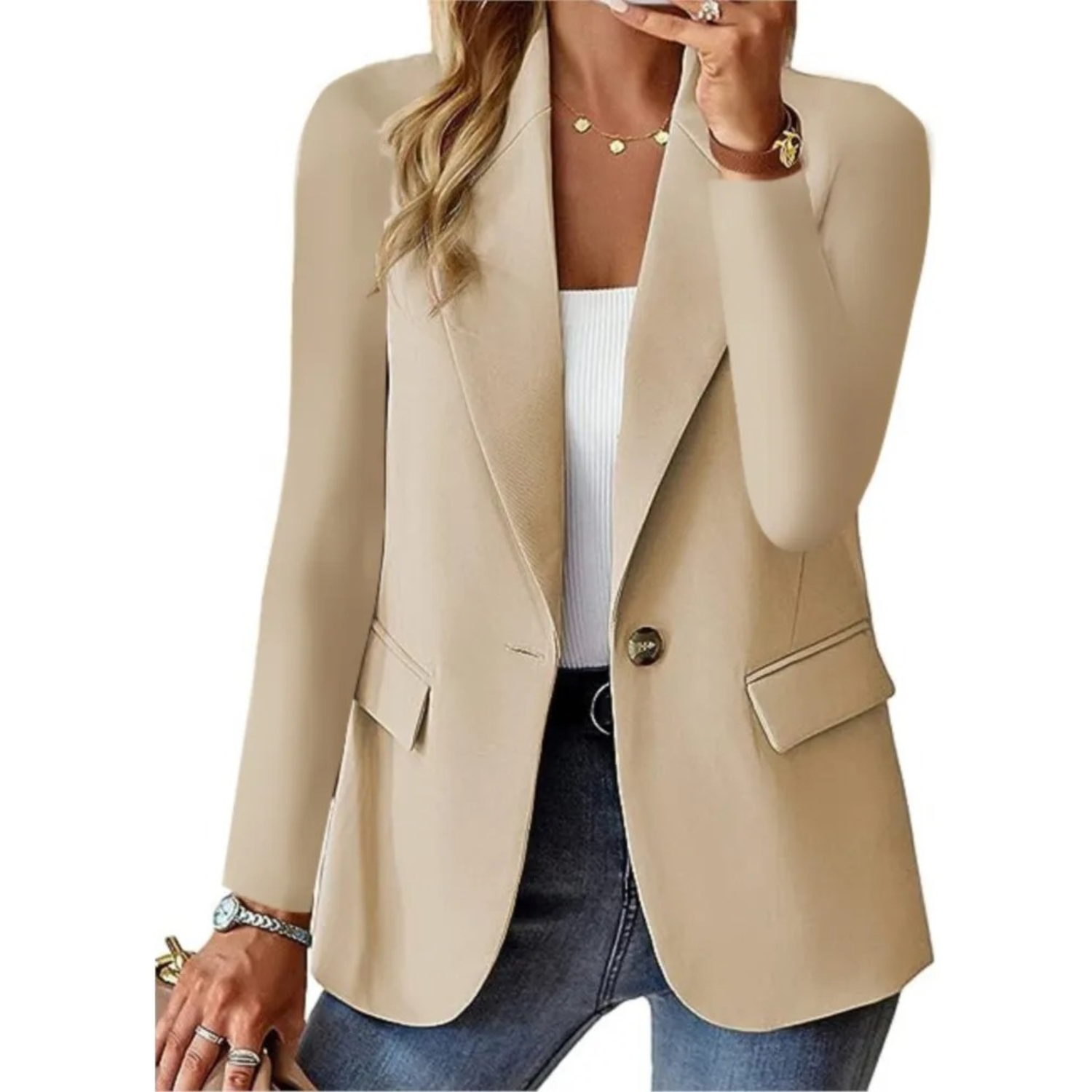 Kobiety Casual Blazer z Długim Rękawem 7