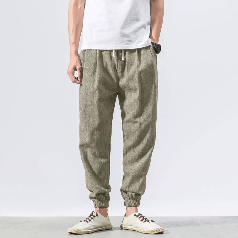 Lightweight Men's Comfort Trousers made of Cotton and Linen