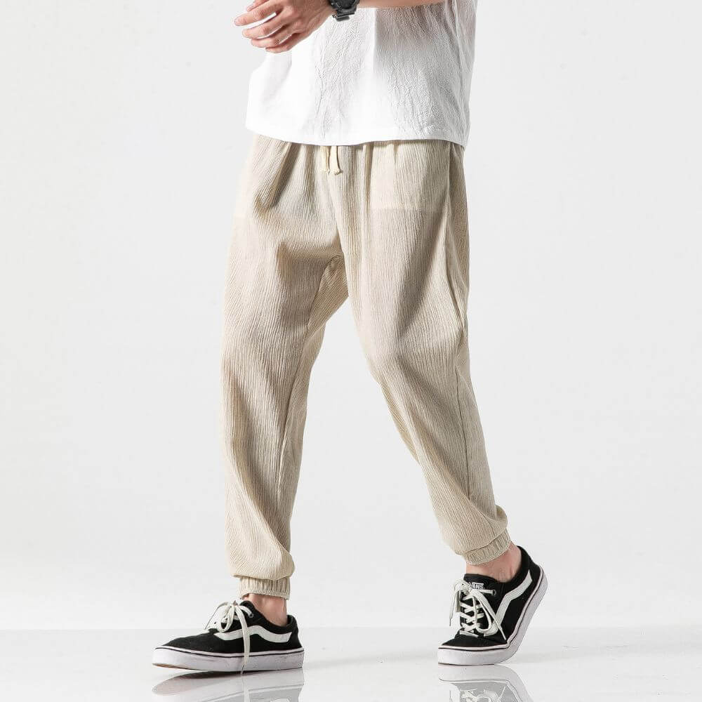Lightweight Men's Comfort Trousers made of Cotton and Linen