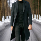 Männer Trenchcoat Langer Eleganter Stil Mit Revers 0