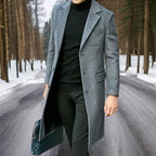 Männer Trenchcoat Langer Eleganter Stil Mit Revers 1
