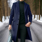 Männer Trenchcoat Langer Eleganter Stil Mit Revers 2