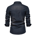 Męska Koszula Jeansowa z Długim Rękawem Slim Fit 5