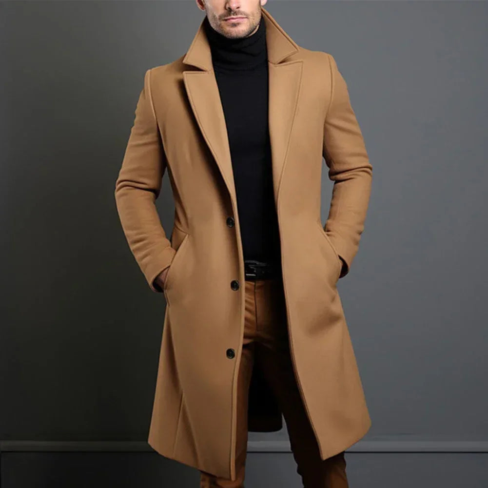 Męski Klasyczny Płaszcz Zimowy - Elegancki i Funkcjonalny 0