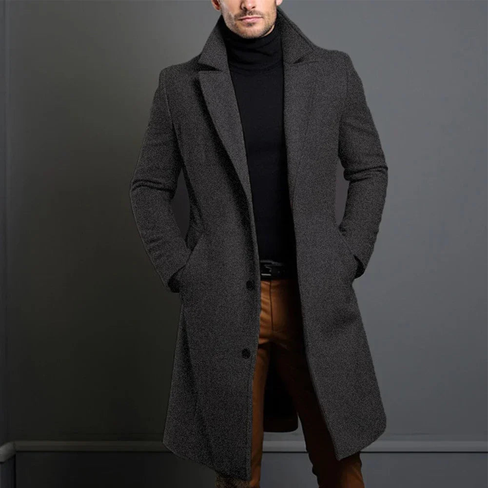 Męski Klasyczny Płaszcz Zimowy - Elegancki i Funkcjonalny 3