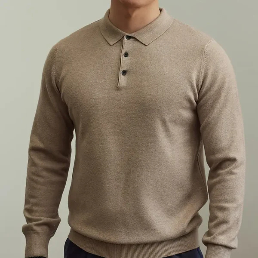 Męski Sweter Polo z Wełny - Klasyczny Styl i Ciepło 0