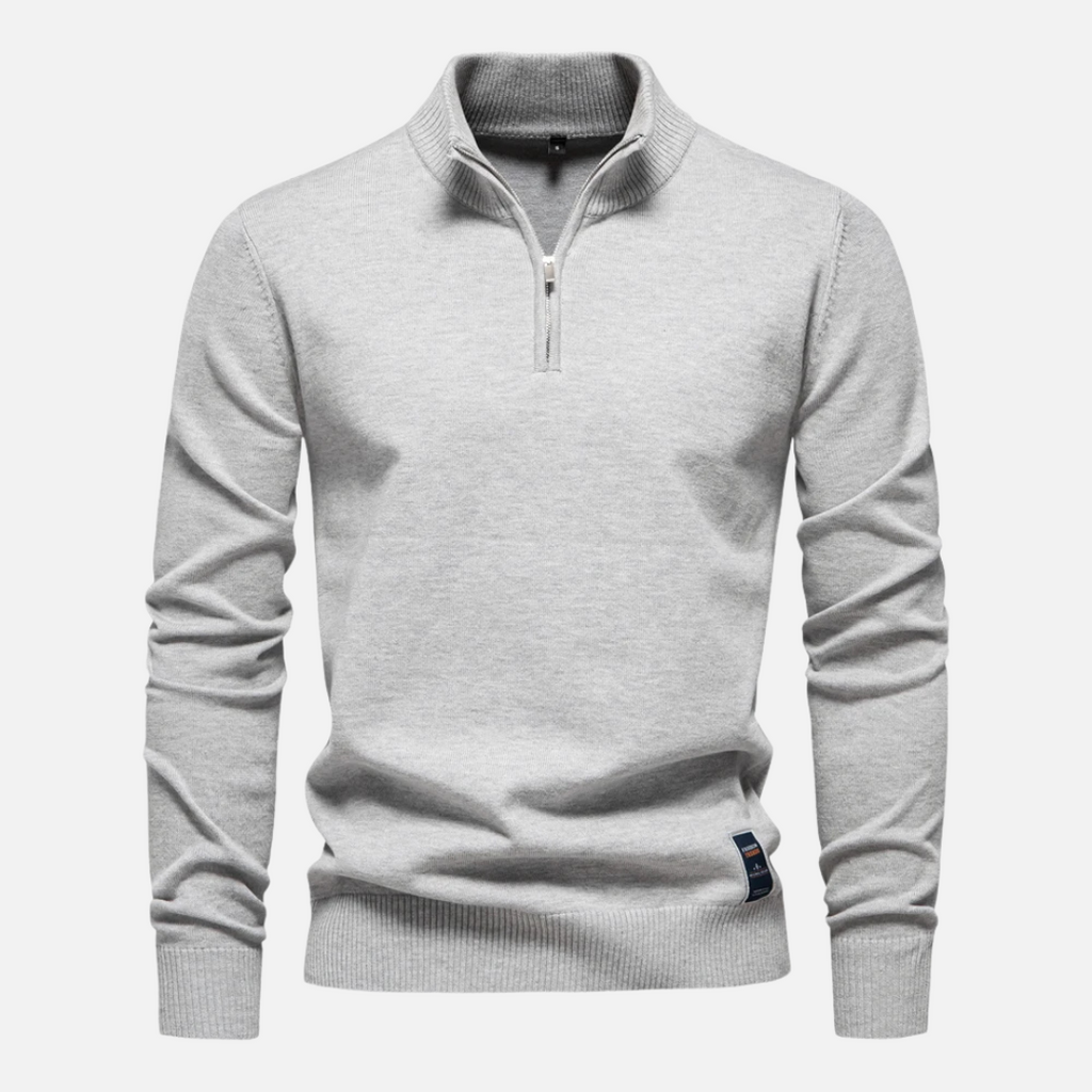 Męski Sweter z Kwartowym Zamkiem - Stylowy i Komfortowy 9