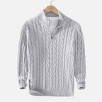 Męski Sweter z Pół-Zipem Elegancki Długi Rękaw 0