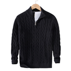 Męski Sweter z Pół-Zipem Elegancki Długi Rękaw 1