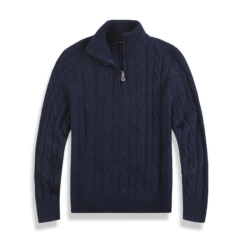 Męski Sweter z Pół-Zipem w Stylu Old Money 6