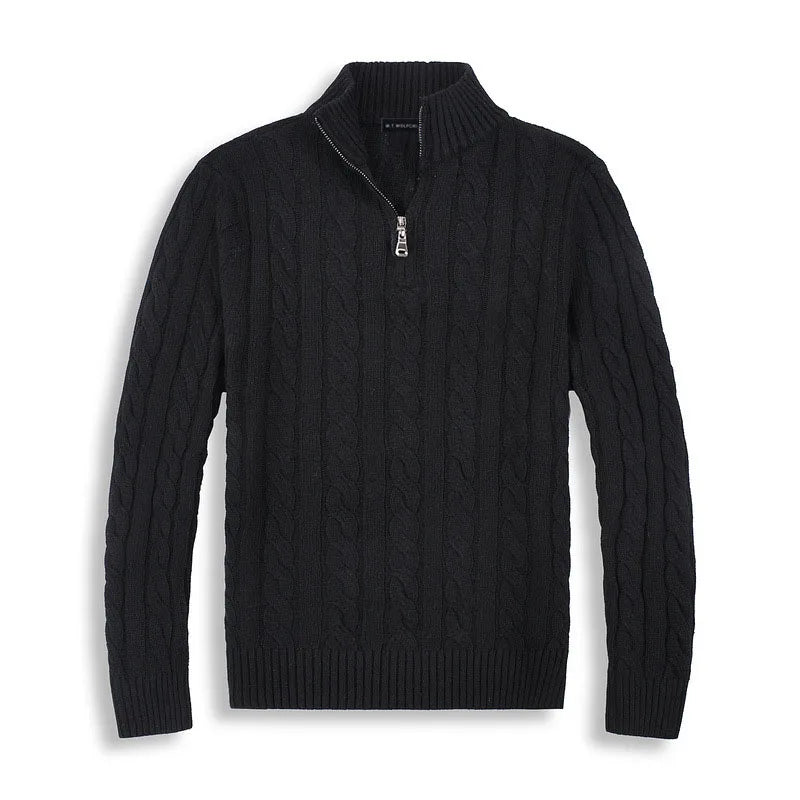 Męski Sweter z Pół-Zipem w Stylu Old Money 7