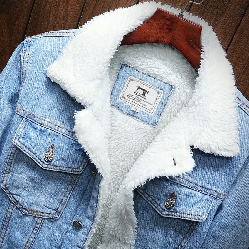 Modern denim jacket for men made of high-quality denim