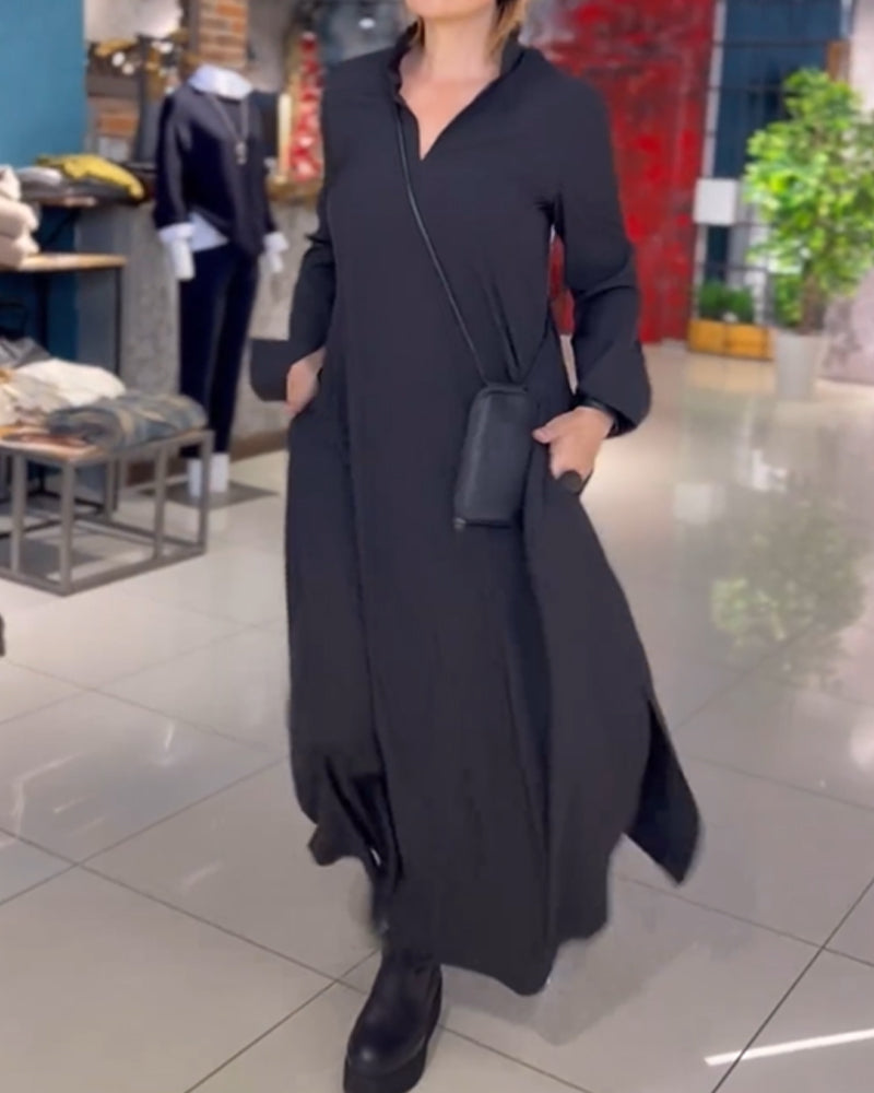 Sukienka Maxi Koszulowa dla Kobiet na Wesele i Lato 3