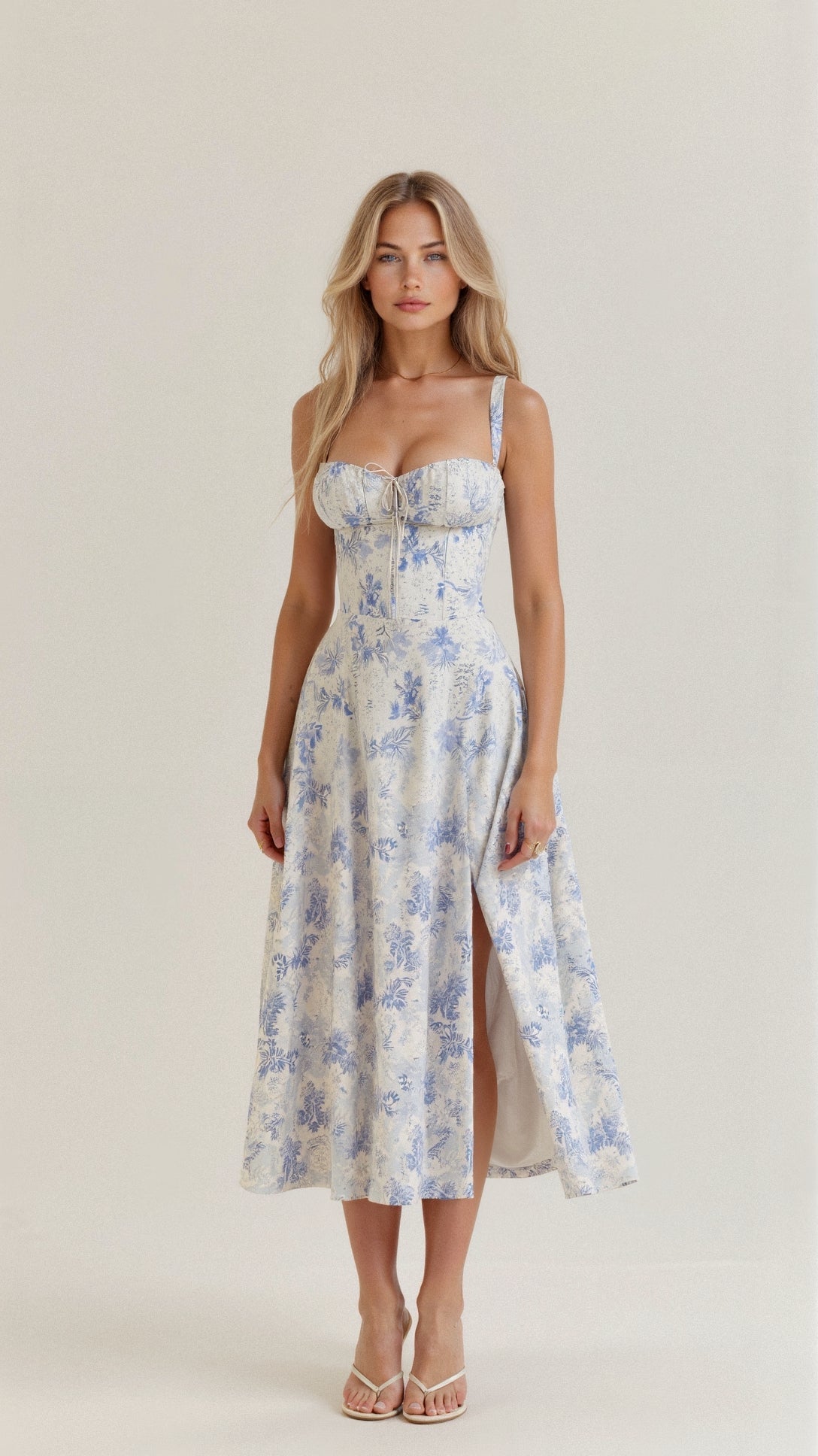Sukienka Midi Elegancka z Koronkowym Gorsetem dla Kobiet 10