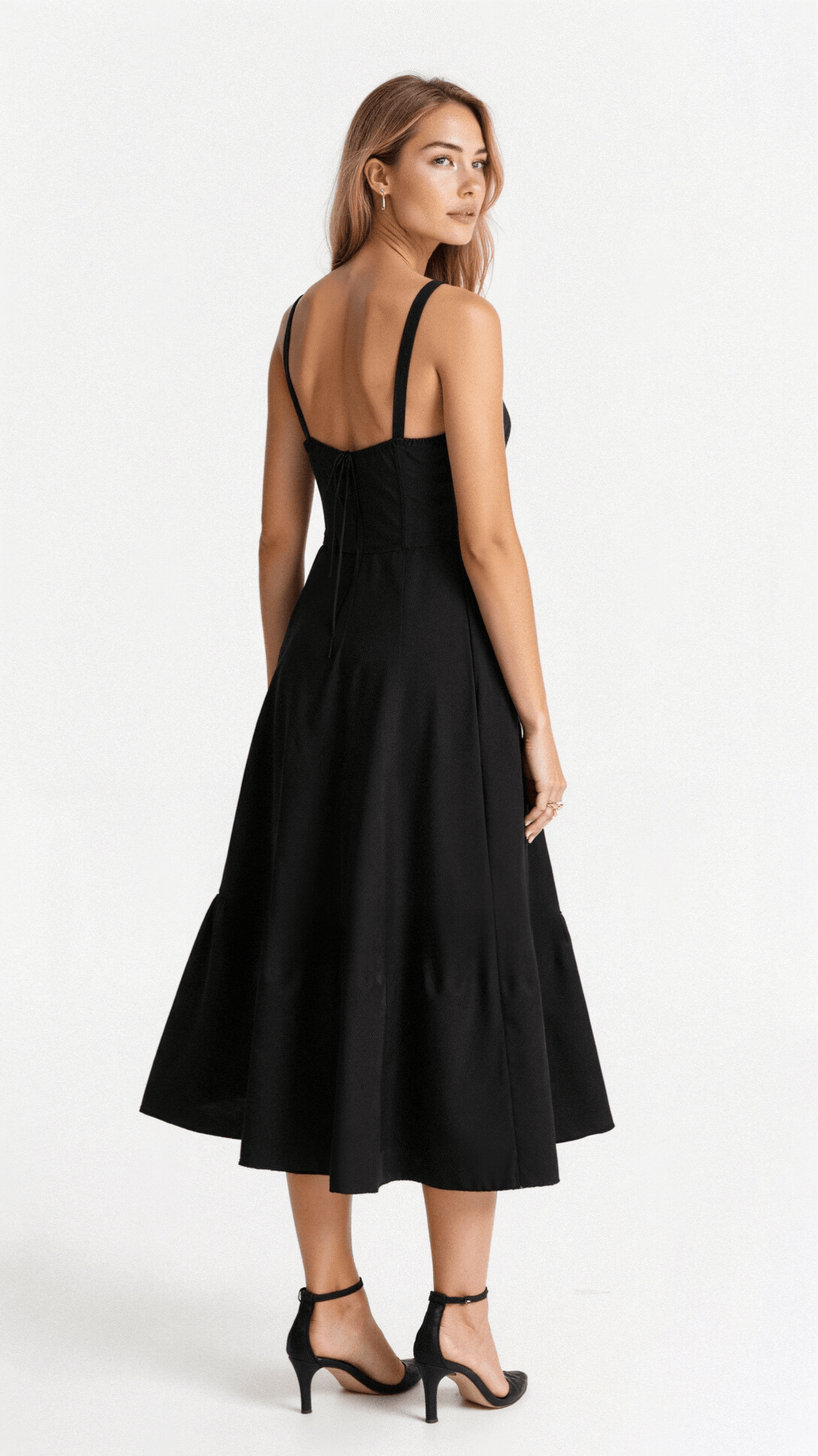 Sukienka Midi Elegancka z Koronkowym Gorsetem dla Kobiet 4