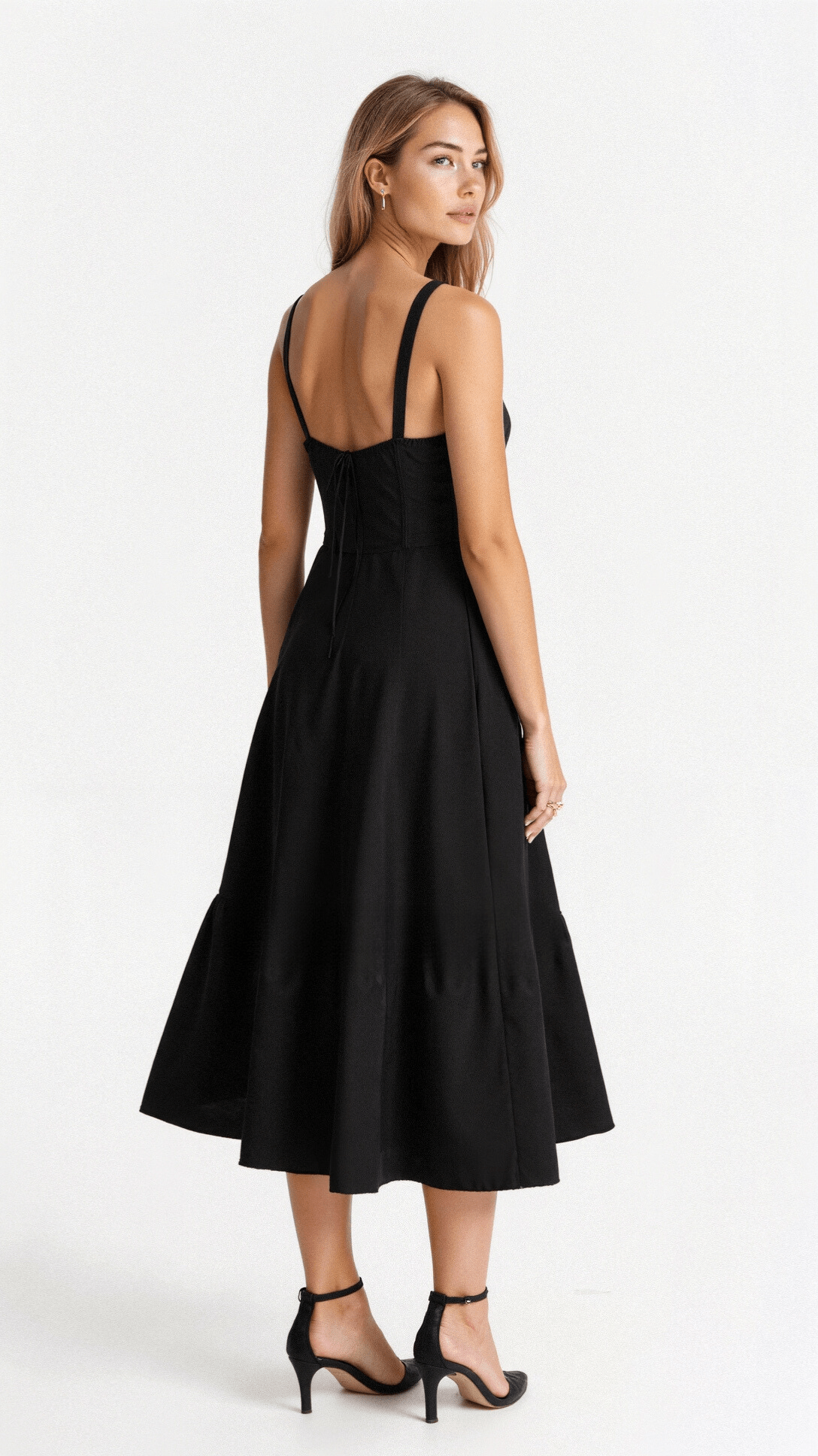 Sukienka Midi Elegancka z Koronkowym Gorsetem dla Kobiet 4