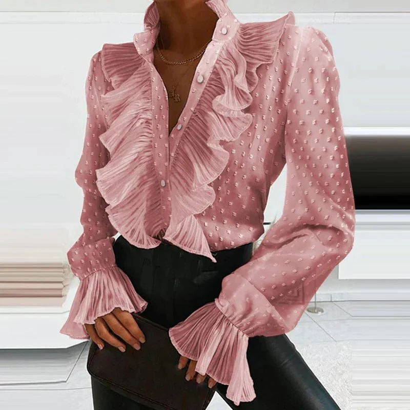Trendy Chiffon Blouse for Women with Ruffles