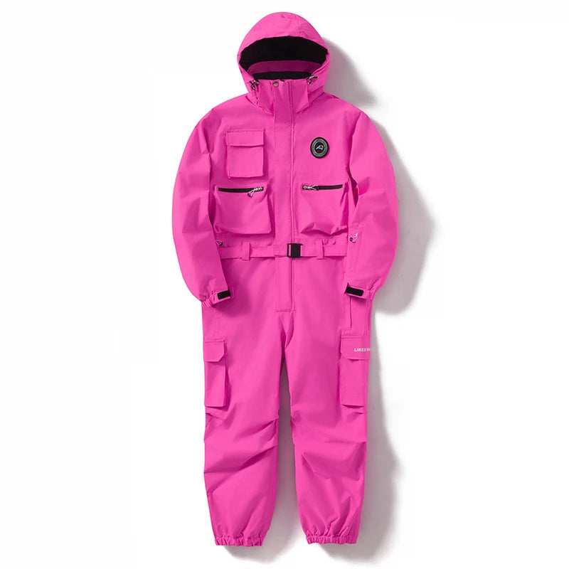 Waterproof ski suit for adults with insulating warmth and breathable material