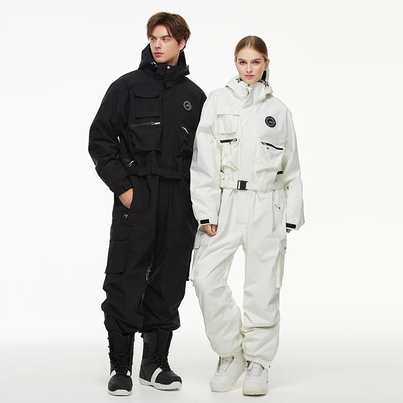 Waterproof ski suit for adults with insulating warmth and breathable material