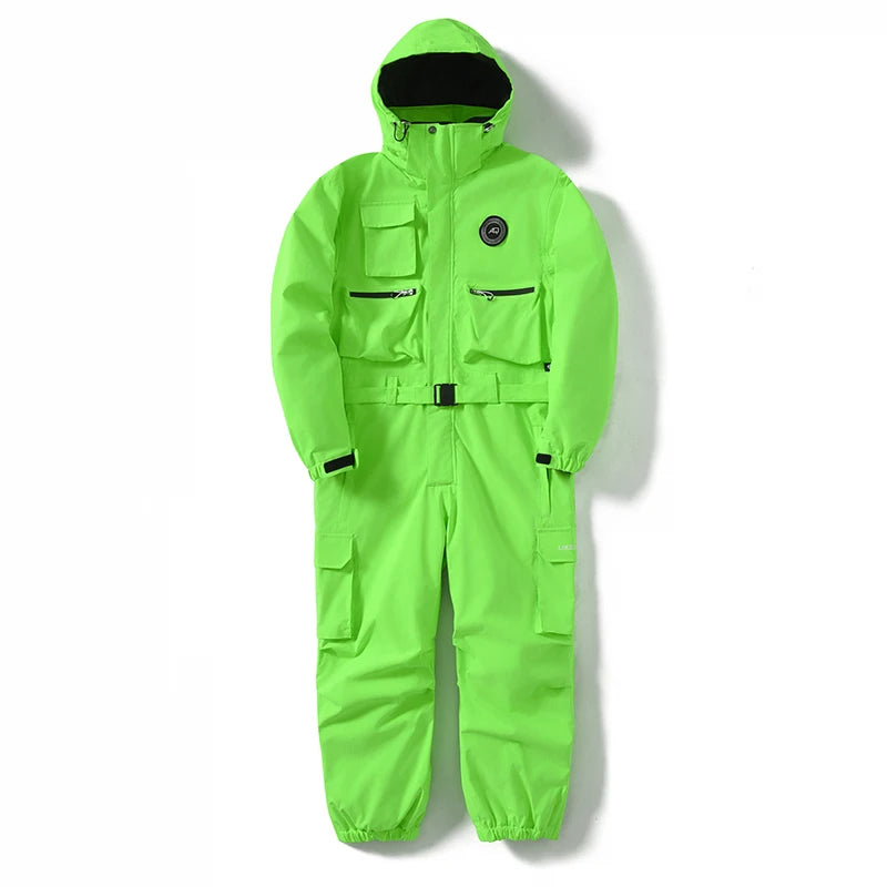 Waterproof ski suit for adults with insulating warmth and breathable material