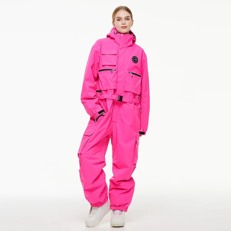 Waterproof ski suit for adults with insulating warmth and breathable material