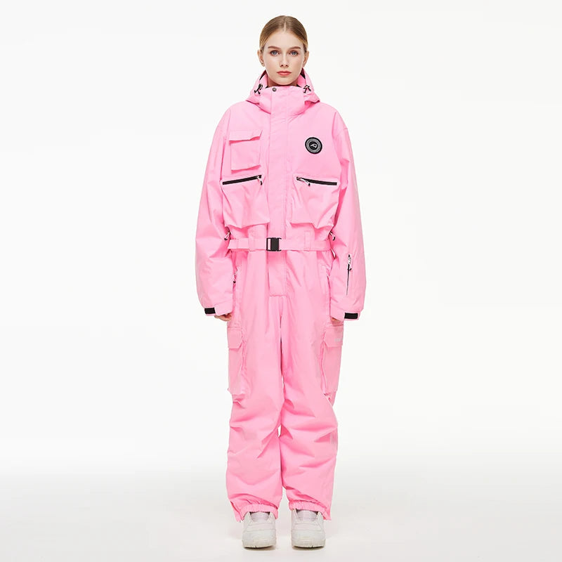 Waterproof ski suit for adults with insulating warmth and breathable material