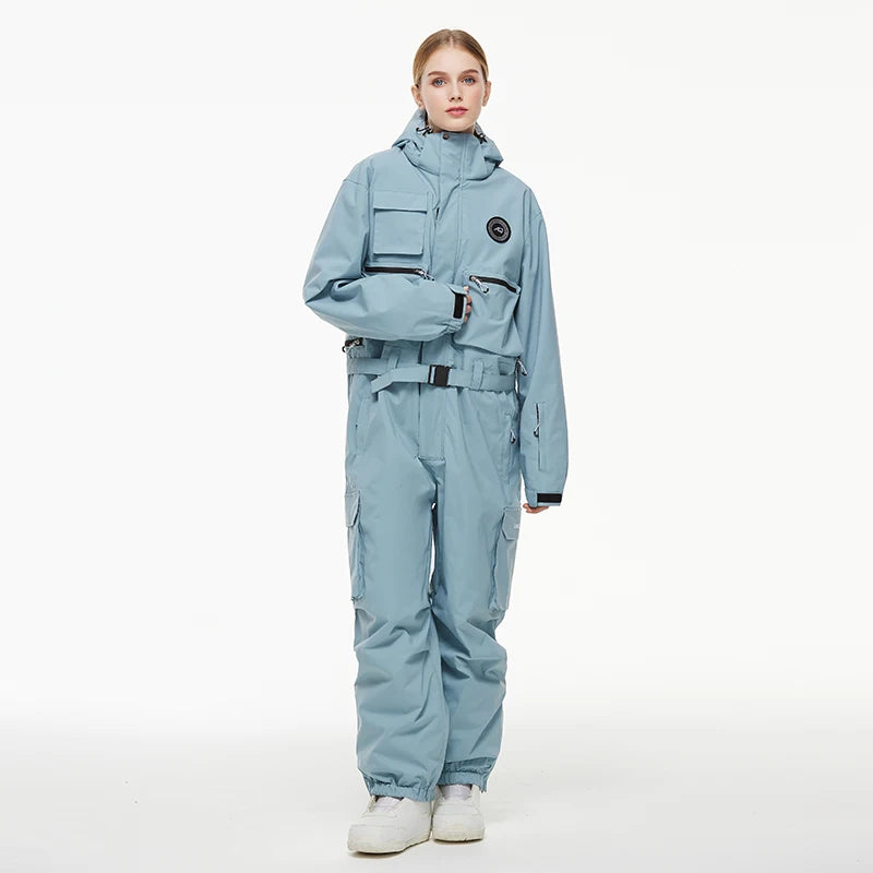 Waterproof ski suit for adults with insulating warmth and breathable material