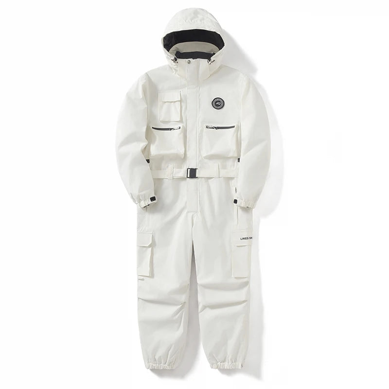 Waterproof ski suit for adults with insulating warmth and breathable material