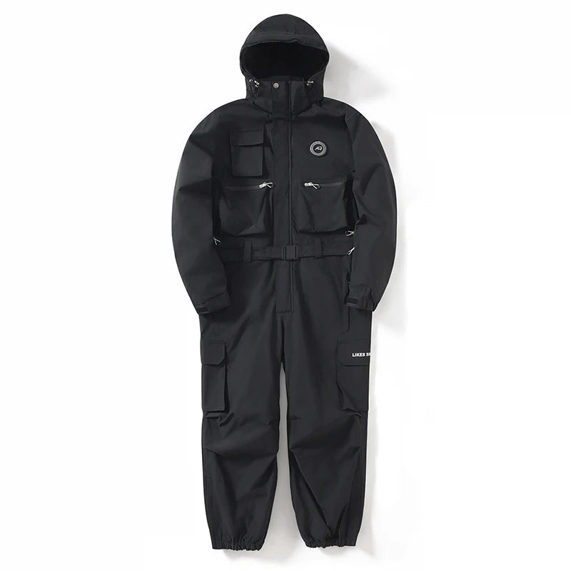 Waterproof ski suit for adults with insulating warmth and breathable material