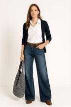 Weite Bein Denim-Jeans für Damen