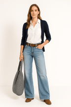 Weite Bein Denim-Jeans für Damen