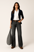 Weite Bein Denim-Jeans für Damen