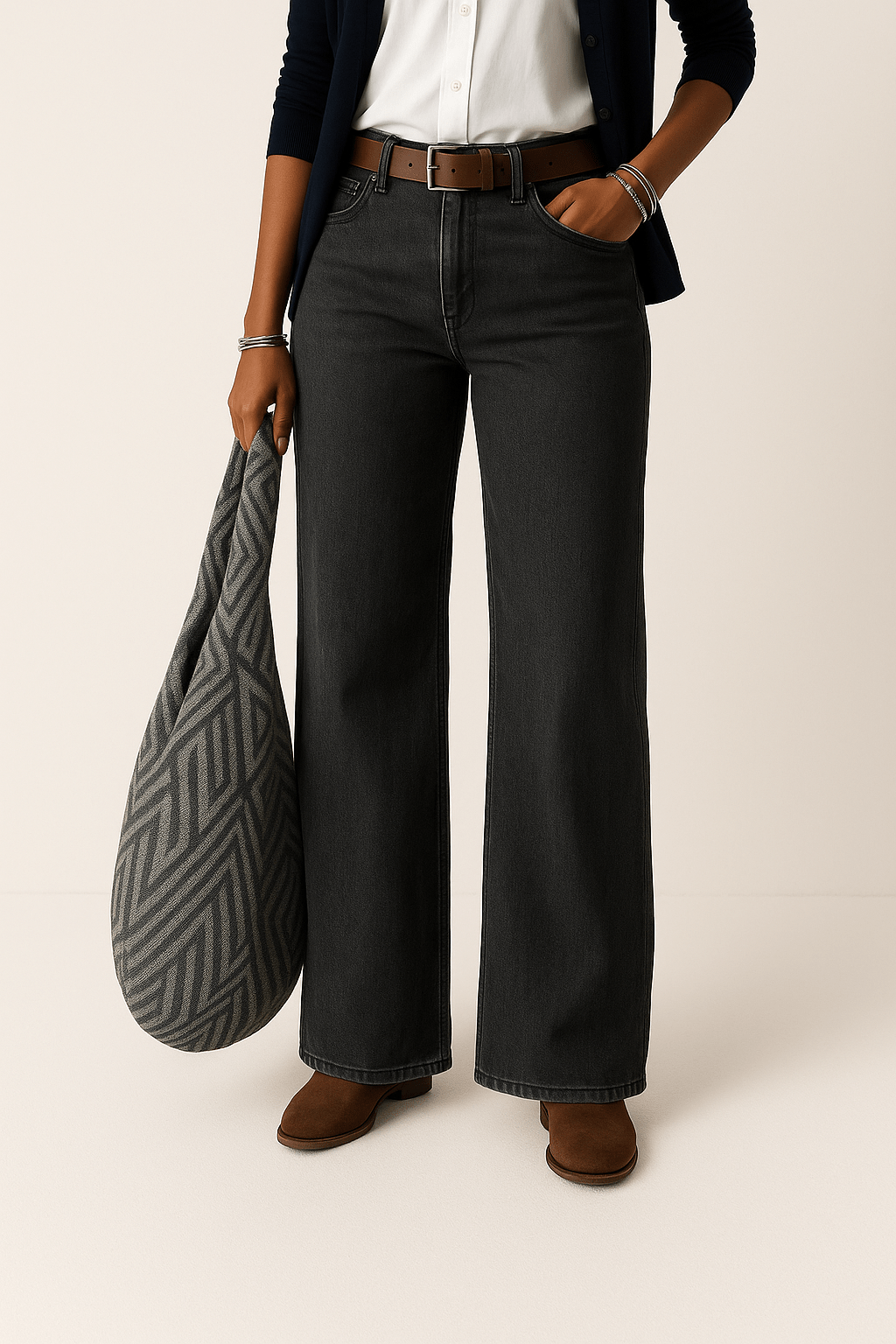 Weite Bein Denim-Jeans für Damen